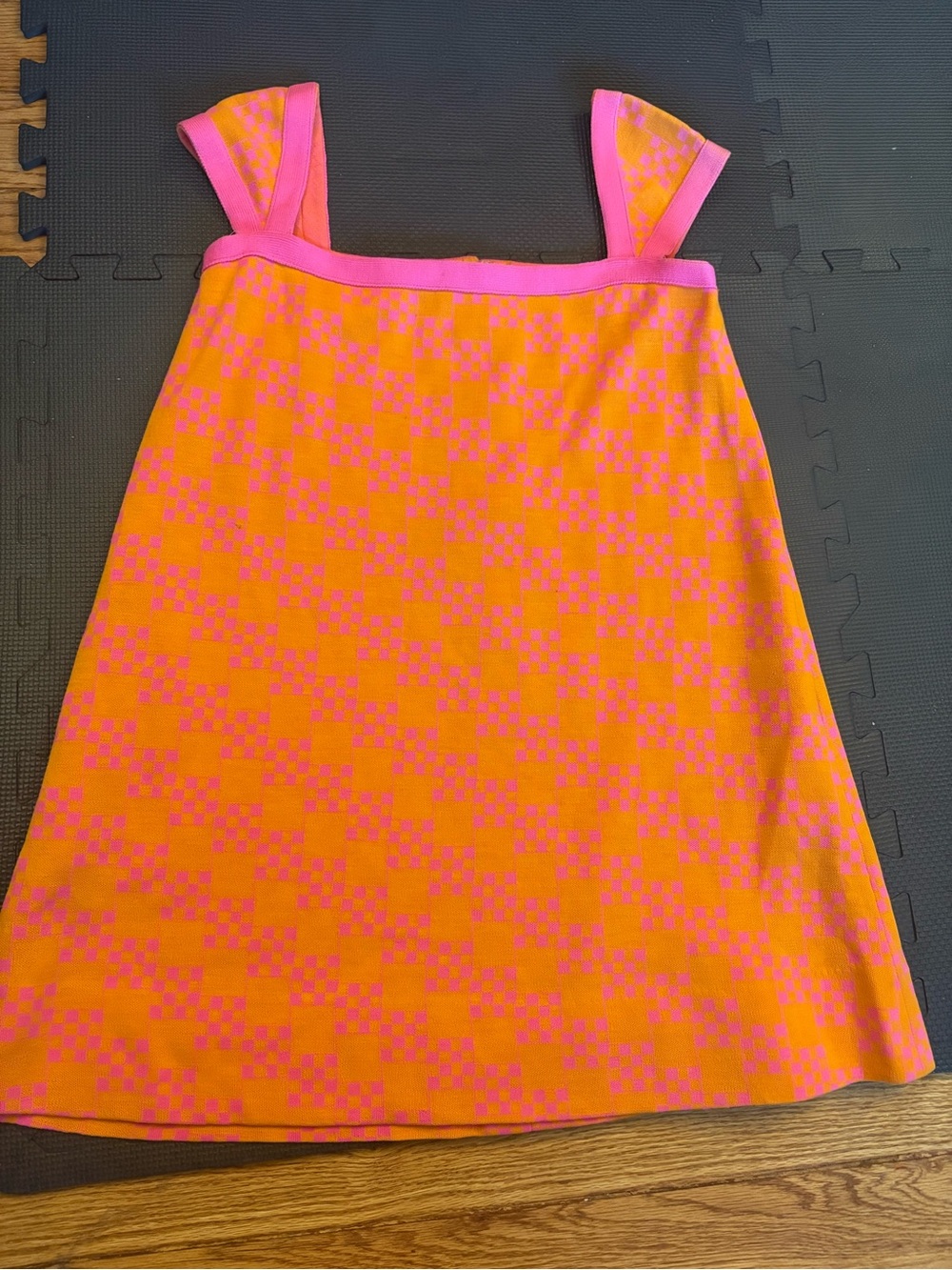 Vintage 1960s Rudi Gernreich Checkerboard Knit Wool Mini Dress Size “10” US 4-6